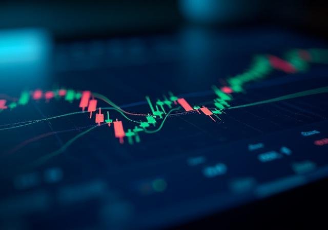 Graph showing market fluctuations and analysis tools